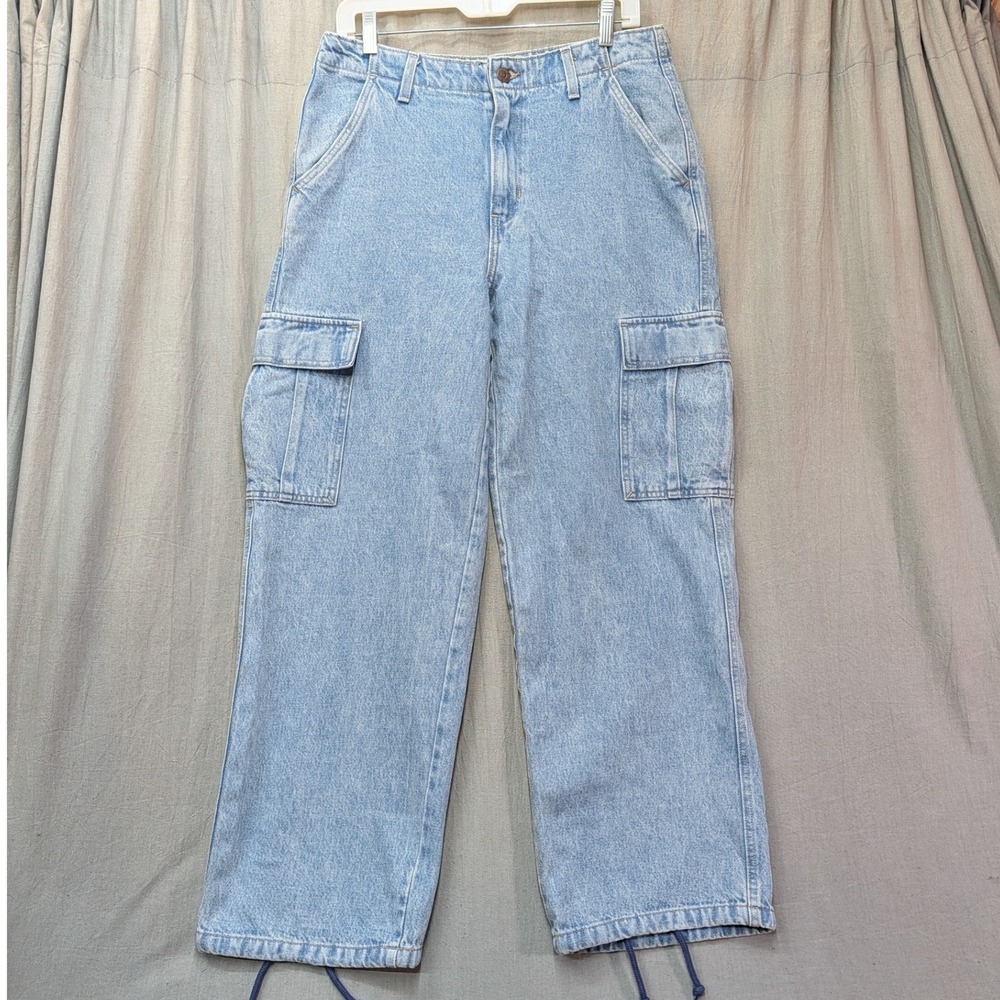 Levis 94 Baggy Cargo Jeans Light Wash High Rise Wide Leg Denim Pants W29 L30